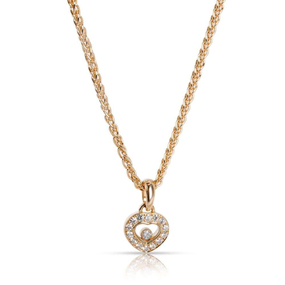 Chopard Happy Hearts Diamond Necklace in 18K Yellow Gold 0.33 CTW
